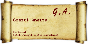 Gosztl Anetta névjegykártya